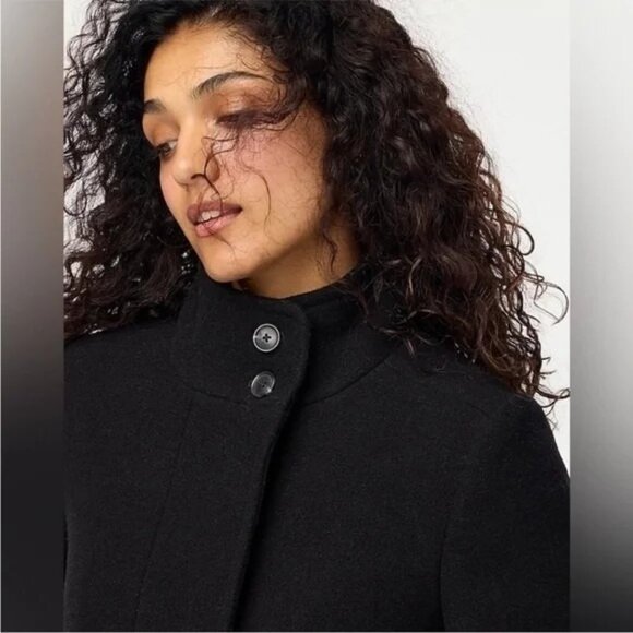 J. Crew Oversized City Coat Black Size 4 New - Picture 3 of 4